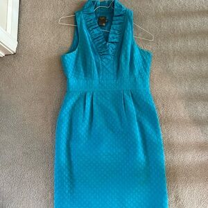 Taylor Ruffle Collar Blue Dress
